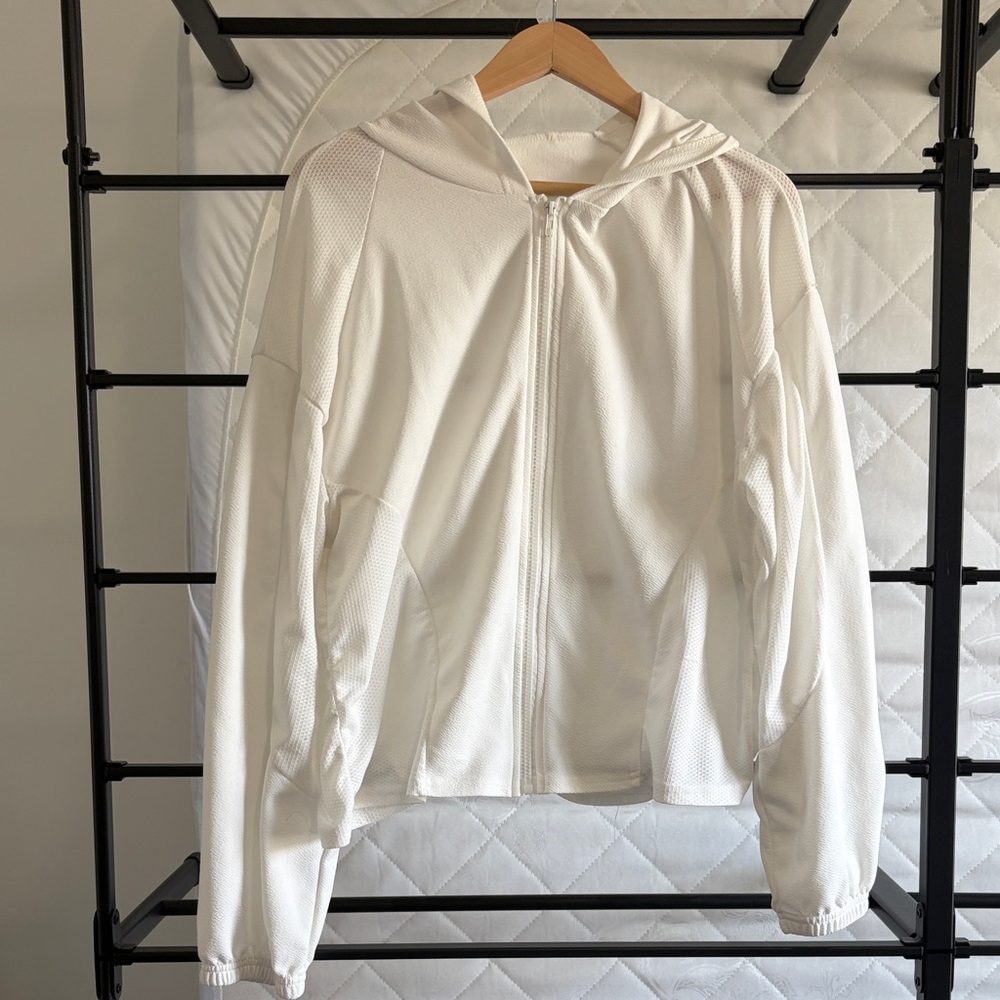 White Zip-Up Hoodie